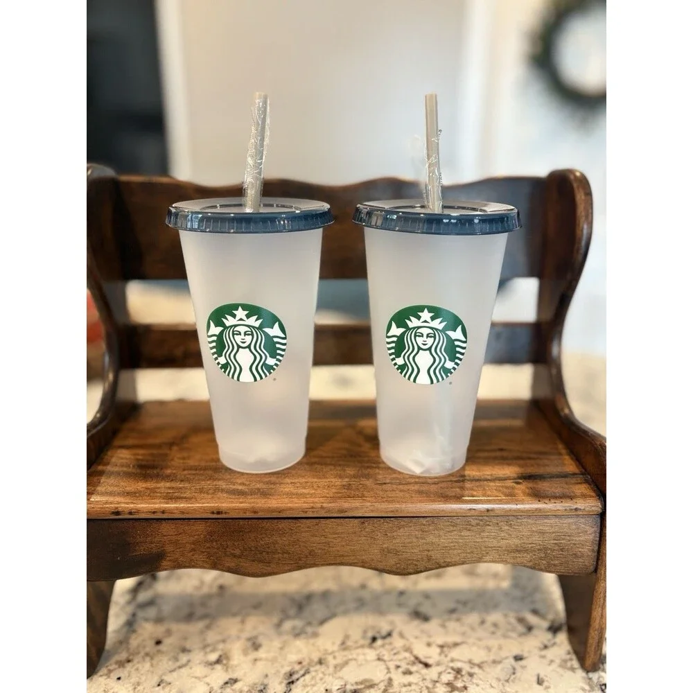 NEW Starbucks Georgetown (D.C.) University 24 oz. Reusable Cold Cup Set Of 2